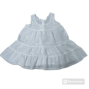 Vintage Baby Girl Minimalist White Ruffled Bohemian Baby Dress